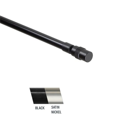 Central Design Central Design CF03-28-2 Fass 0.44 in. Curtain Rod; 28-48 in. - Black CF03-28-2